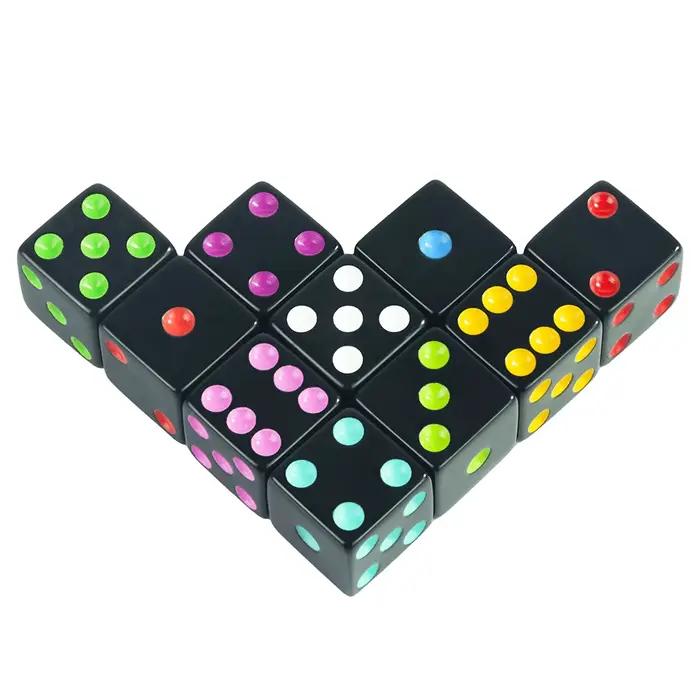 Dés d'angle carrés à 6 faces 16 mm D6 avec points standard pour jeux de société