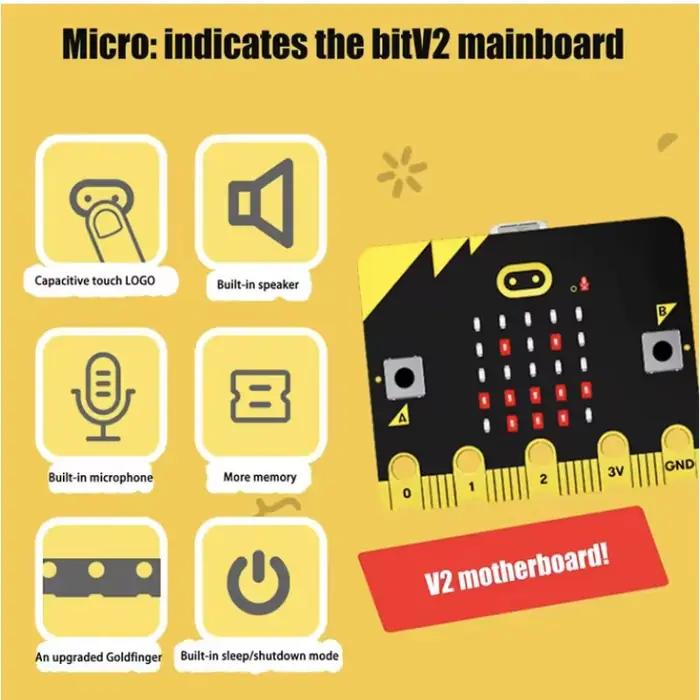 Micro:Bit V2 Micro Bit Go Edition BBC Microbit pour enfants, carte de développement DIY, BBC Microbit V2.0Board
