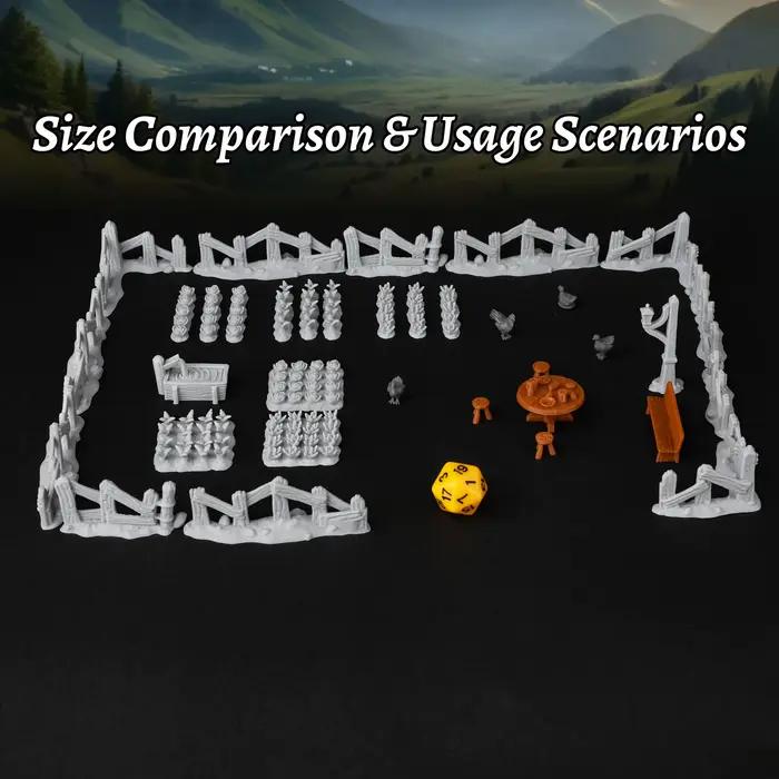 Ensemble de miniatures de terrain de ferme RPG