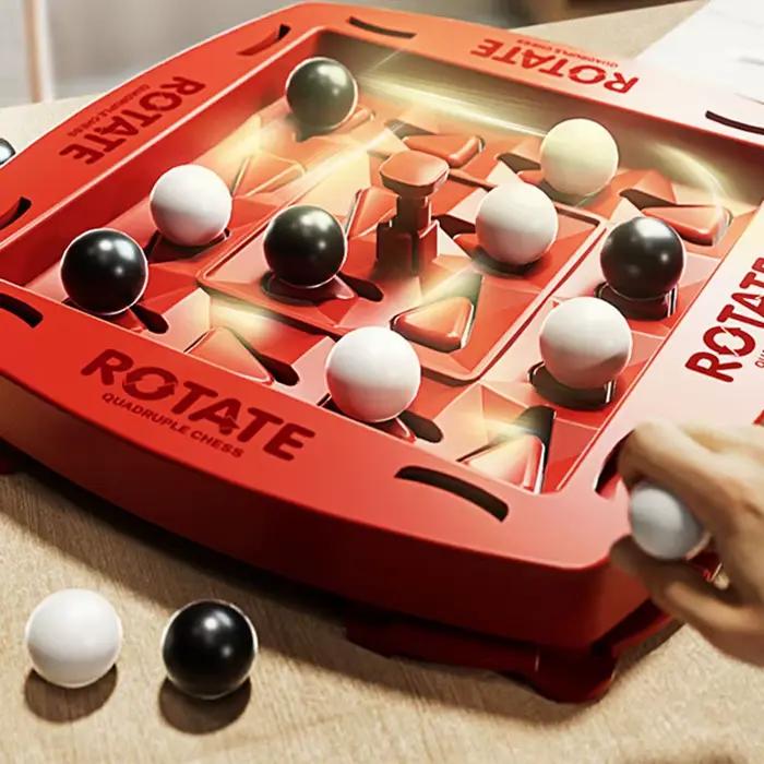 Jeu de piste d'échecs logique, jouet éducatif, jeu d'échecs sur piste, jeu quatre en une rangée, ensemble de jeu de société Puzzle amusant pour 2 joueurs