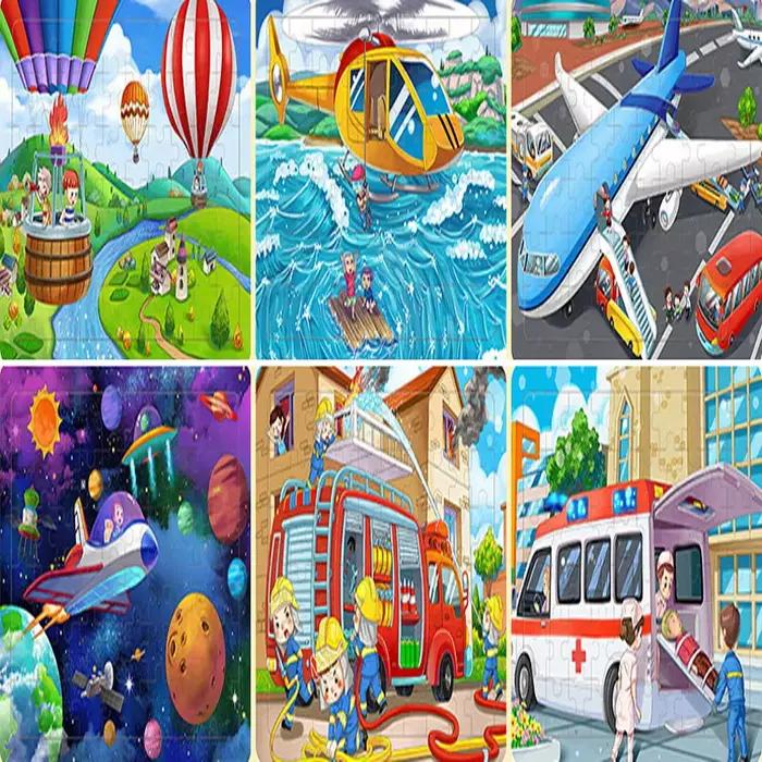 Puzzle en bois de dessin animé pour enfants de 2 à 6 ans