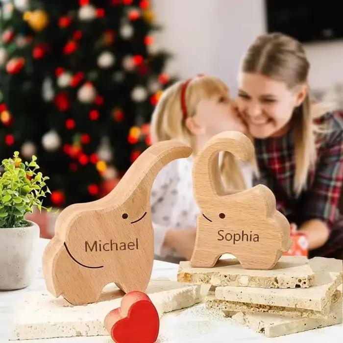 Puzzles en bois Famille d'éléphants