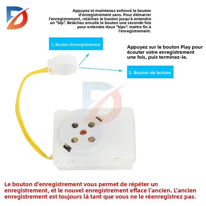 Enregistreur vocal pour jouet en peluche avec enregistrement de 5 minutes, module d'enregistrement de messages vocaux
