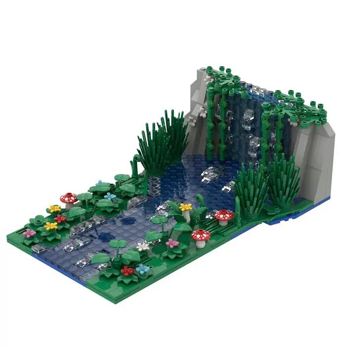 Kit de blocs de construction créatifs : modèle de paysage avec montagne