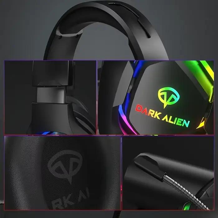EKSA-Casque de jeu pour PC, PS4, PS5, E1000, 7.1 Surround RGB, casque filaire USB Gamer avec micro antibruit
