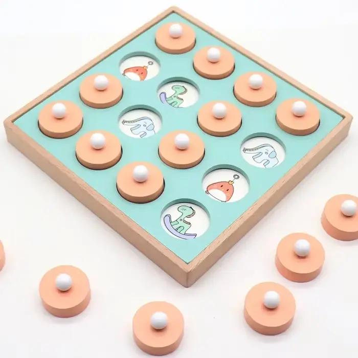 Jeux d'échecs à mémoire en bois pour enfants, Puzzle, formation à la pensée logique, jouets éducatifs pour enfants