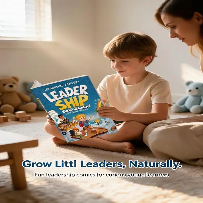Cartoon « Éveil à la leadership » : laissez les enfants apprendre à prendre la direction dans l'aventure, à gagner et à grandir dans le plaisir, et soient les futurs helmsmans!