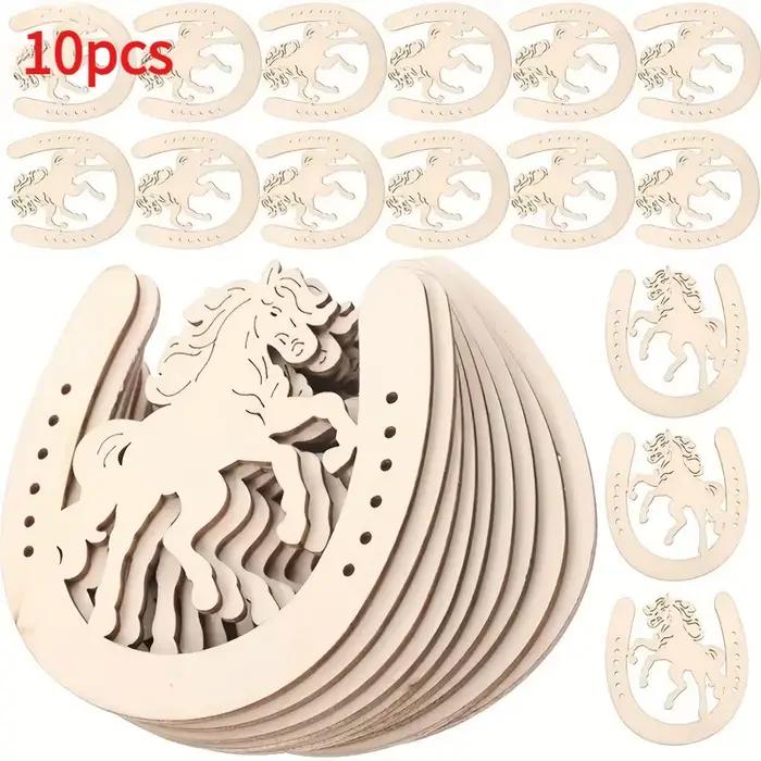 10 pièces de formes de chevaux en bois