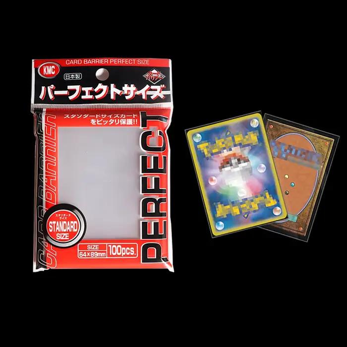 64x89mm manchon de carte barrière jeu de société KMC clair Pokemon taille parfaite manchons de cartes cartes à collectionner ajustement Standard Transparent extérieur