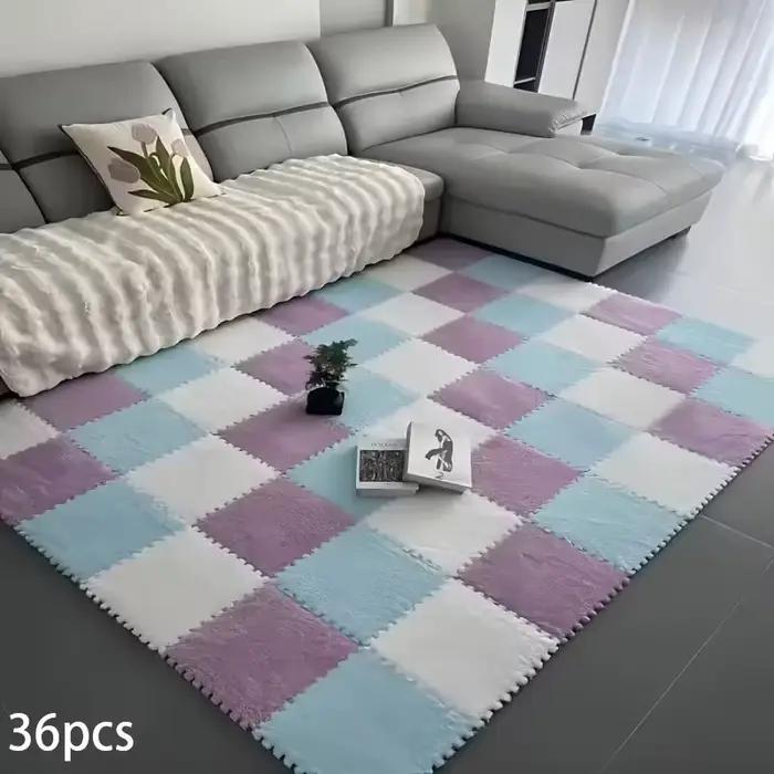 Tapis rampant pour bébé, 8/16 pièces, tapis en mousse peluche douce et moelleuse, sol antidérapant EVA, tapis d'activité pour tout-petits, adapté au salon