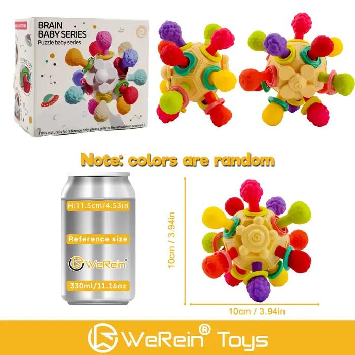 Jouet de boule tenu dans la main Manhattan de Gel de dents de bébé pour les nourrissons et les tout-petits jouet en peluche à mâcher avec conception en Silicone souple