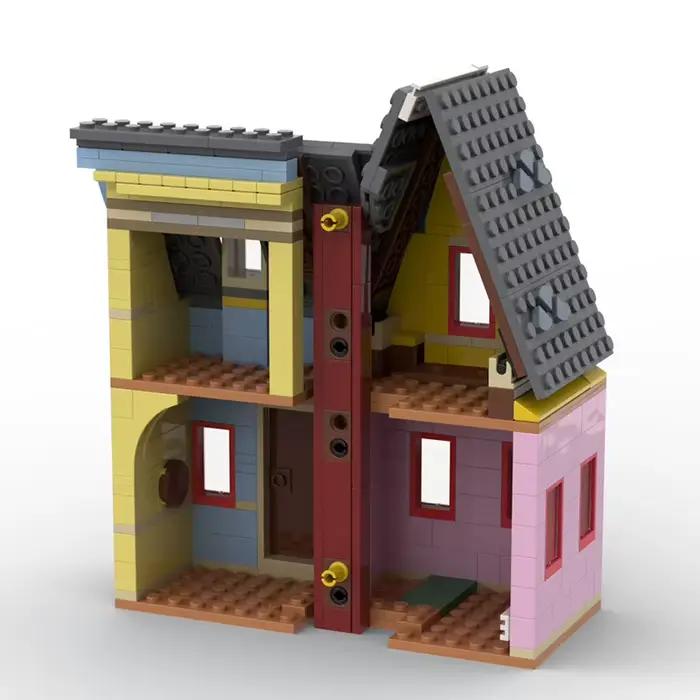 Kit de construction de maison classique en blocs pour ensemble de vue sur rue urbaine