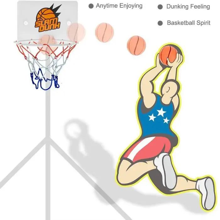 Panier de basket à ventouse avec 2 ballons, panier de basket d'intérieur pour l'entraînement, panier de basket pour la maison et le salon ﻿