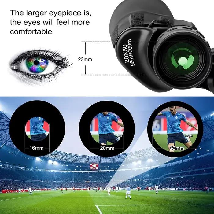 Jumelles militaires 20x50 pour adultes avec adaptateur de Smartphone avec prisme BAK4 lentille FMC télescope