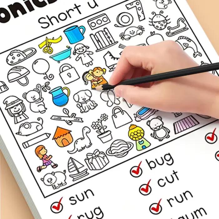 Un livre de coloriage où il faut trouver des objets basés sur des mots anglais
