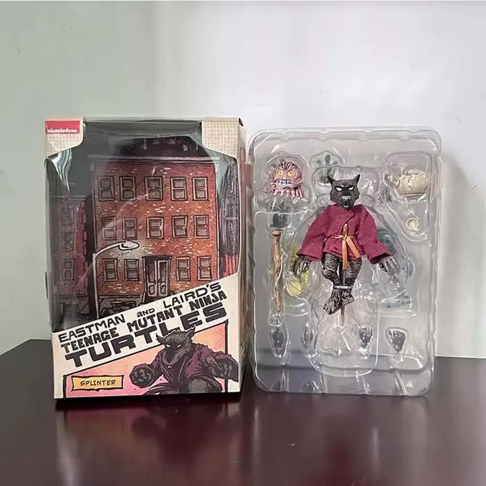 Figurine d'anime Splinter Master, figurine d'action portable, jouets, décoration de chambre, collection, cadeau d'anniversaire pour enfants
