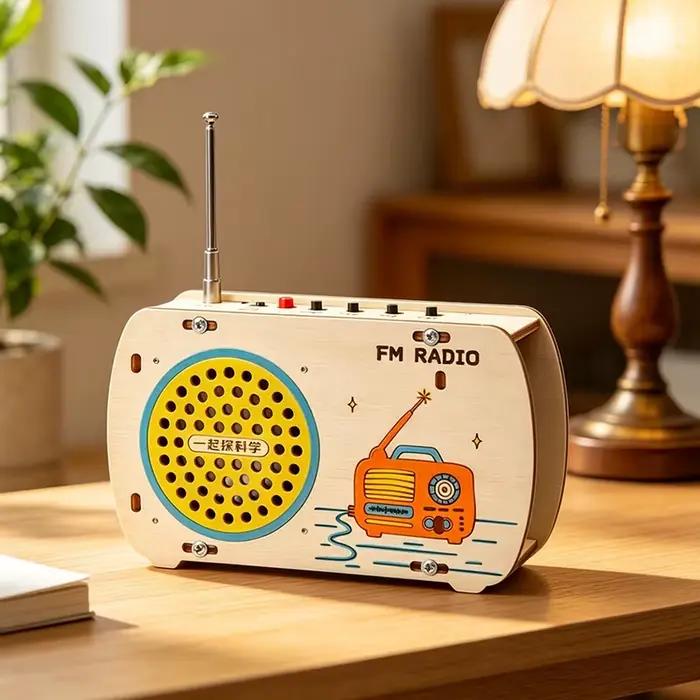 Kit Radio en Bois DIY Rétro FM – Jouet Éducatif STEM
