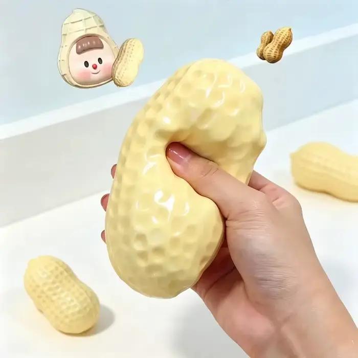 Balle anti-stress cacahuète, jouet à presser souple et croquant, sensation douce et onctueuse, jouet sensoriel ASMR pour adultes