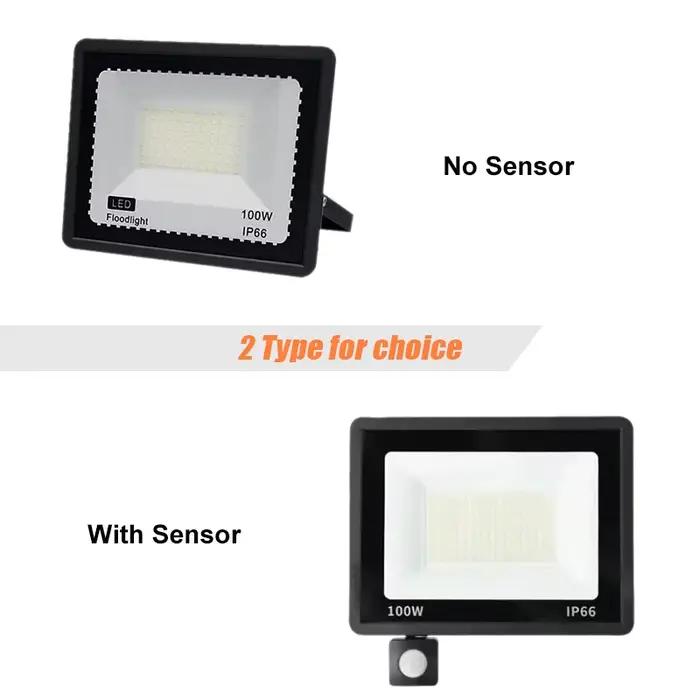 Éclairage LED PIR capteur de mouvement projecteur LED extérieur 10W 20W 30W 50W 100W IP66 étanche éclairage de jardin extérieur réverbère