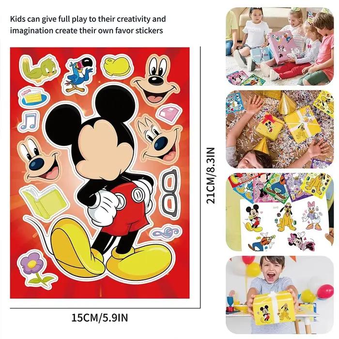 12 feuilles d'autocollants puzzle Disney pour créer des visages