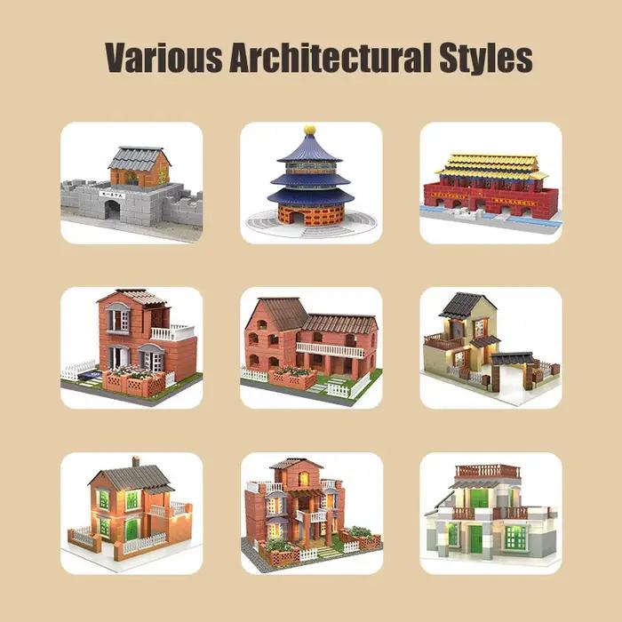 Maison de course L'inventaire en brique avec kit LED jouet d'assemblage maison de construction cadeau d'anniversaire pour enfants constructions mini villas jouets éducatifs constructions bricolage jouets enfants constructions sáng tạo
