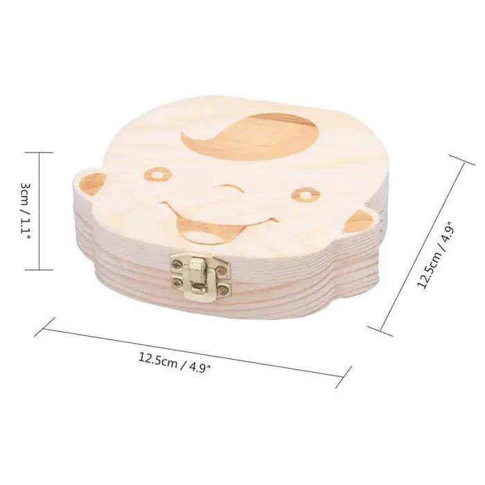 Boîte à dents de bébé en bois espagnol