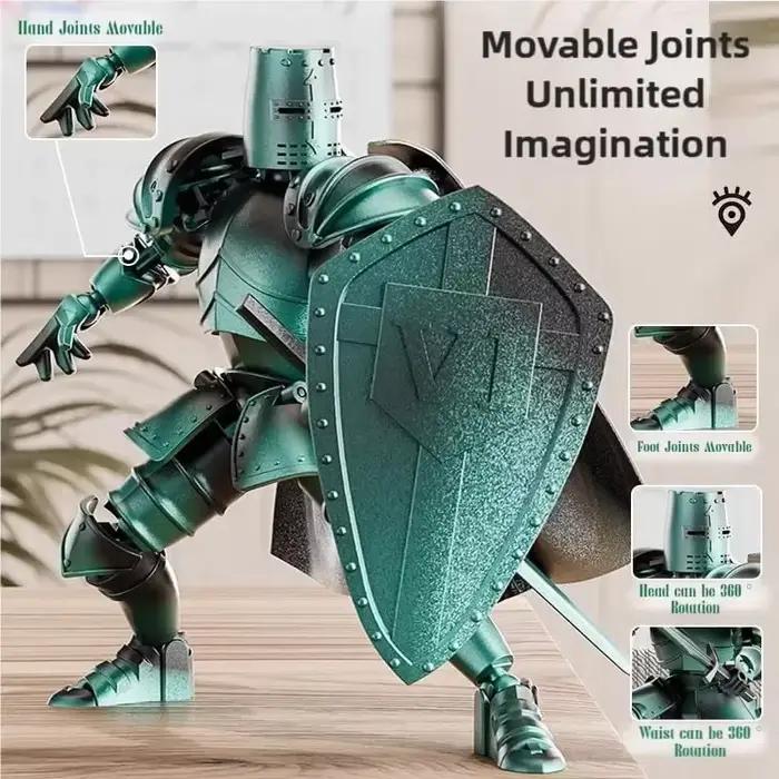 Figurine d'action Knight Armor – Robot mobile multi-articulé à monter soi-même avec armure médiévale