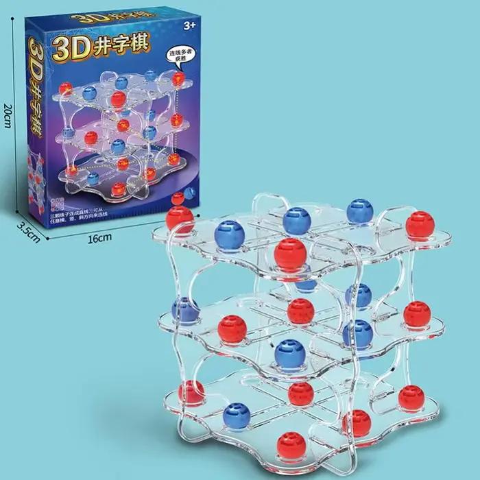 Jeux de table de stratégie-échiquier et jeu 3D Tic-Tac-Toe