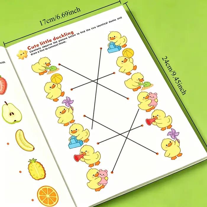 Cahier d'exercices sur les capacités d'observation des enfants : Trouvez l'image identique – Jeux d'association amusants pour les enfants de 3 à 6 ans