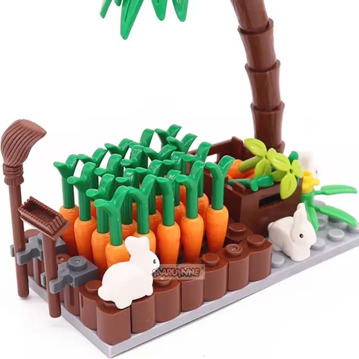 Marumine 131 pièces 29685 blocs de lapin modèle Kit ville ferme construction MOC briques Zoo Animal carotte cocotier