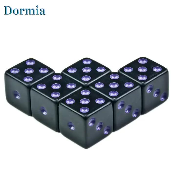 Dés Cube points colorés 6 pièces/ensemble D6 16mm