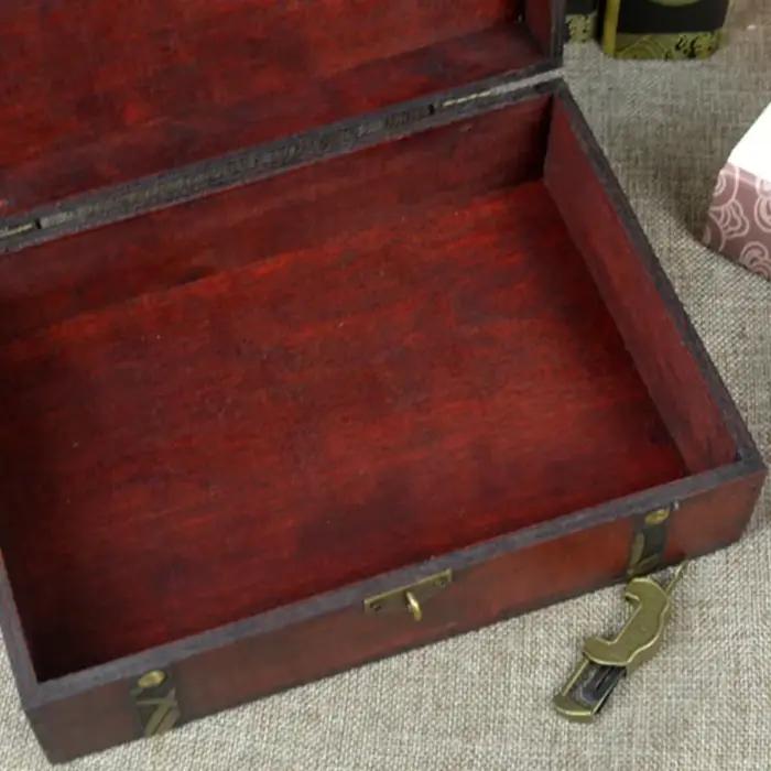 Boîte en bois 23x16x7.5cm, mallette de rangement en bois naturel, rangement à domicile, boîte à souvenirs en bois rétro pour loisirs artistiques, cadeau, bagues à bijoux