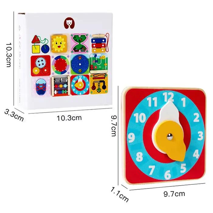 Planche sensorielle magnétique pour bébé, jouet en bois Montessori, interrupteur de Simulation, forme d'horloge assortie, motricité Fine, jouets éducatifs