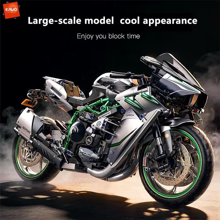 KAVOWORLD 2248 pièces, kit de construction de moto réaliste, blocs de construction de moto à grande vitesse, jouets éducatifs pour adultes