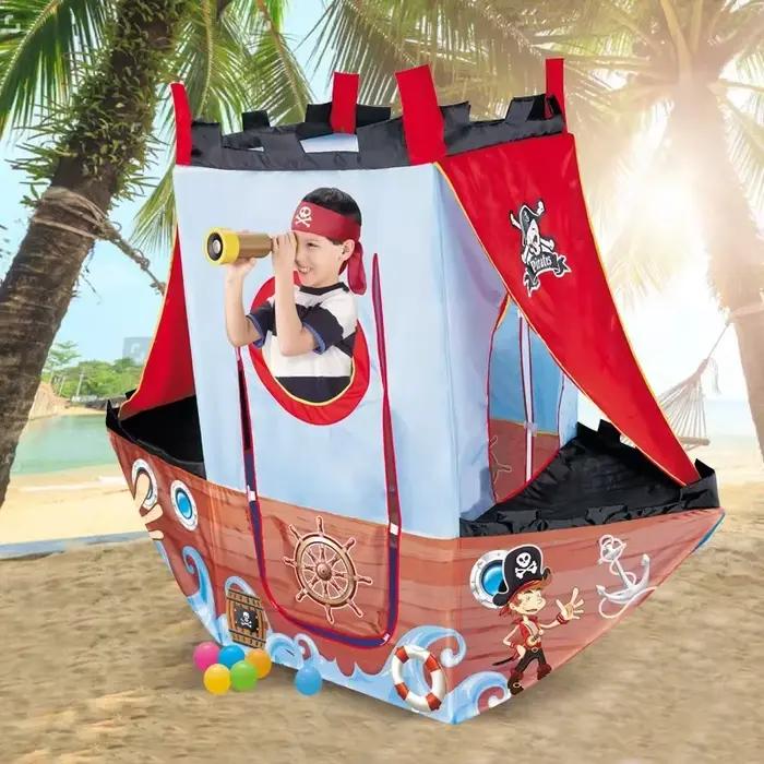Tente jouet pliable pour enfants chambre d'aventures intérieure extérieure pirate maison de jeu occasions spéciales
