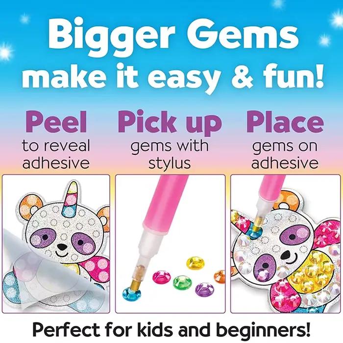 12 créer une grande gemme diamant peinture autocollant Kit Art artisanat filles garçons licorne Animal Sealife magique