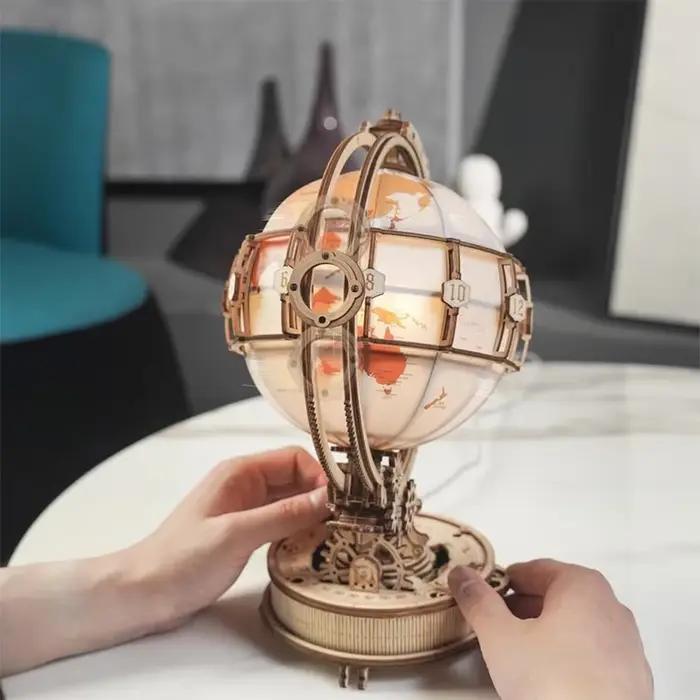 Lampe Globe en bois, jeux de puzzle 3D, cadeau d'anniversaire pour enfants et adultes, blocs de construction de décoration de maison, puzzle 3D pour enfants et adultes