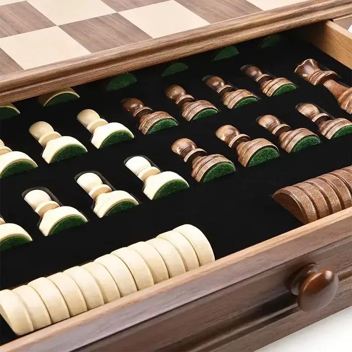 Chess and Checkers Tiroir de rangement intégré de 38 cm