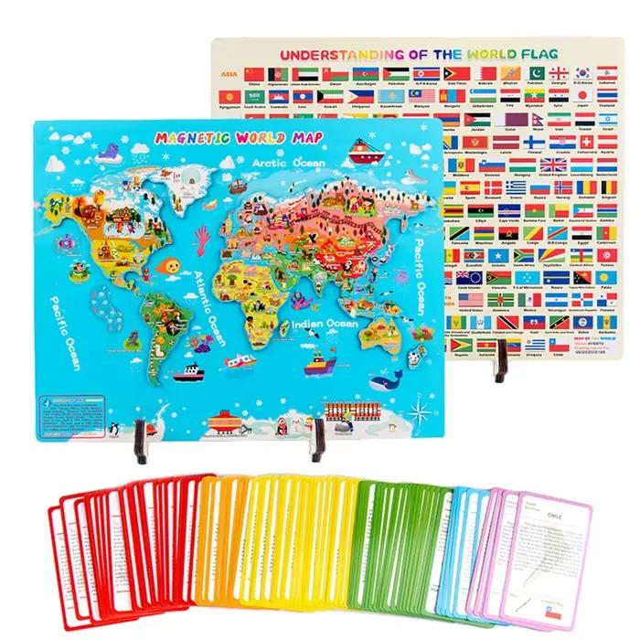Puzzles magnétiques de carte du monde pour enfants