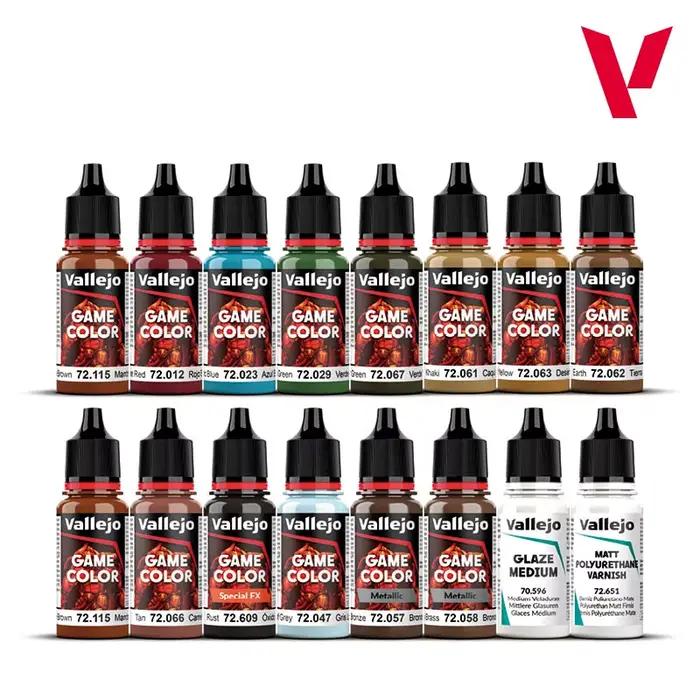 Vallejo - Ensemble de spécialistes des couleurs de jeu |   Ensemble Expert pour les figurines Fantasy et Wargame |   16 bouteilles x 18 ml (0,60 fl.oz.)
