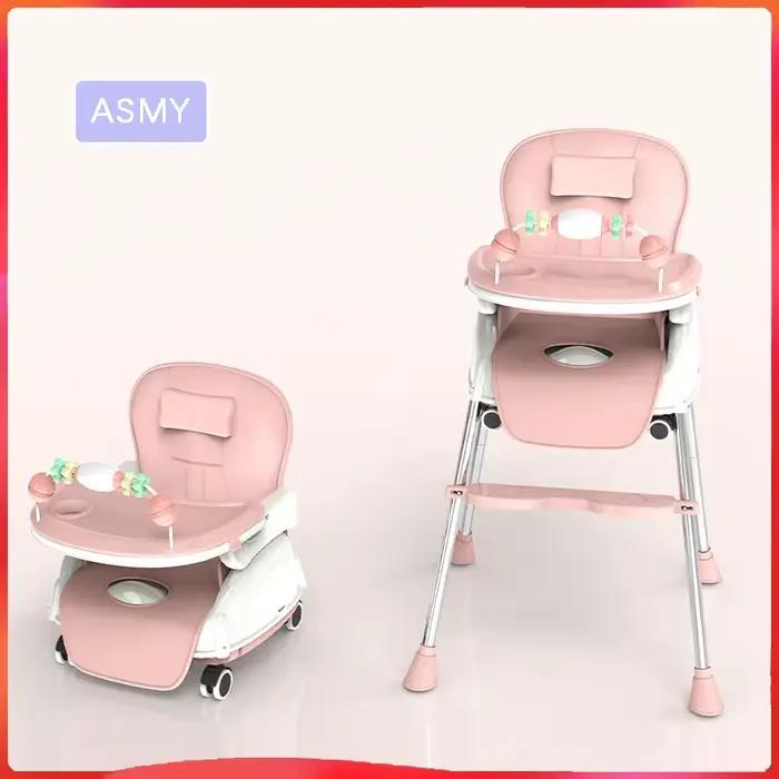 Chaise haute pliante pour bébé multifonctionnelle siège d'appoint réglable en hauteur pour nourrissons et jeunes enfants occasions spéciales et quotidienne