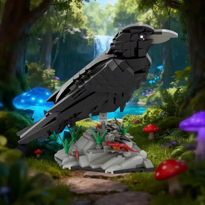 Kit de modèle d'oiseau corbeau MOC