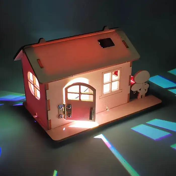 Projets scolaires enseignement équipement éducatif Simulation cabine en bois enfant 3D fait à la main maison