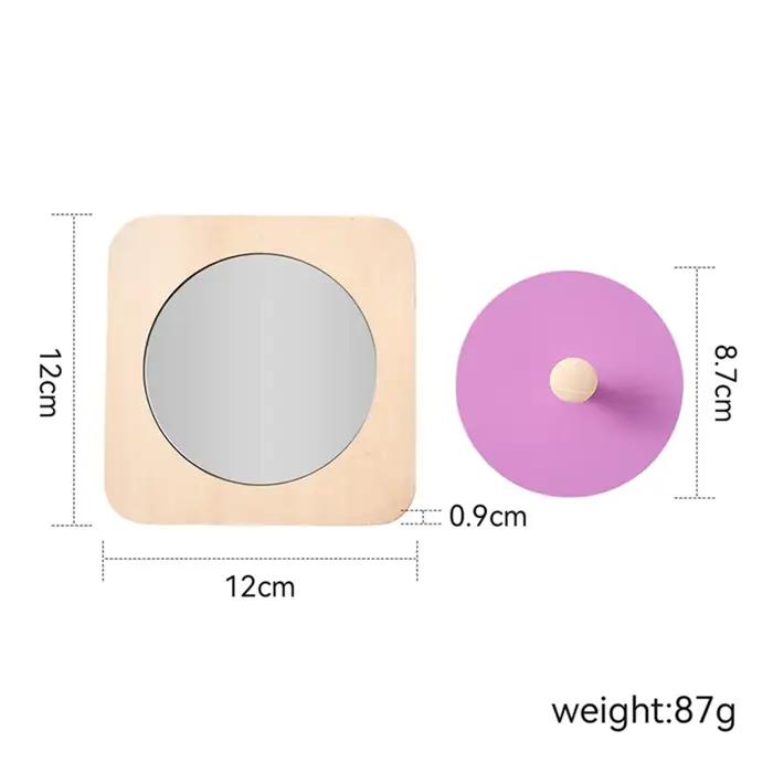 Kit de jeu Montessori Mirror Peekaboo Knob Puzzle Medium Spinning Drum Ball Toys