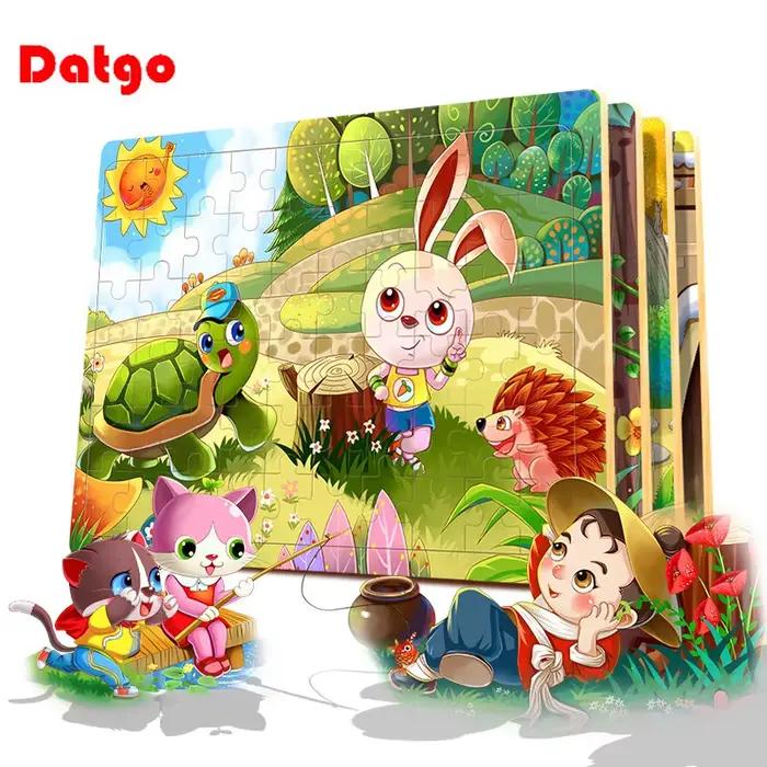 Puzzle en bois de dessin animé pour enfants de 2 à 6 ans