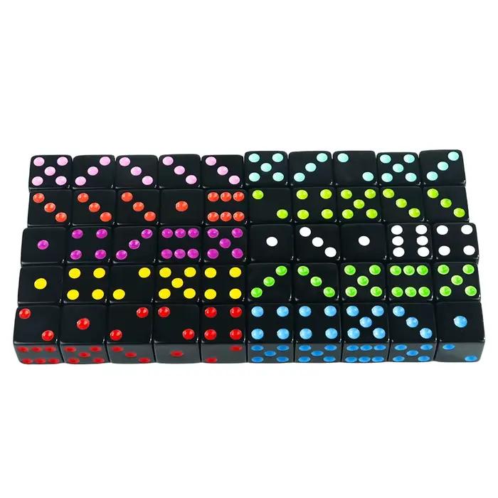 Dés d'angle carrés à 6 faces 16 mm D6 avec points standard pour jeux de société