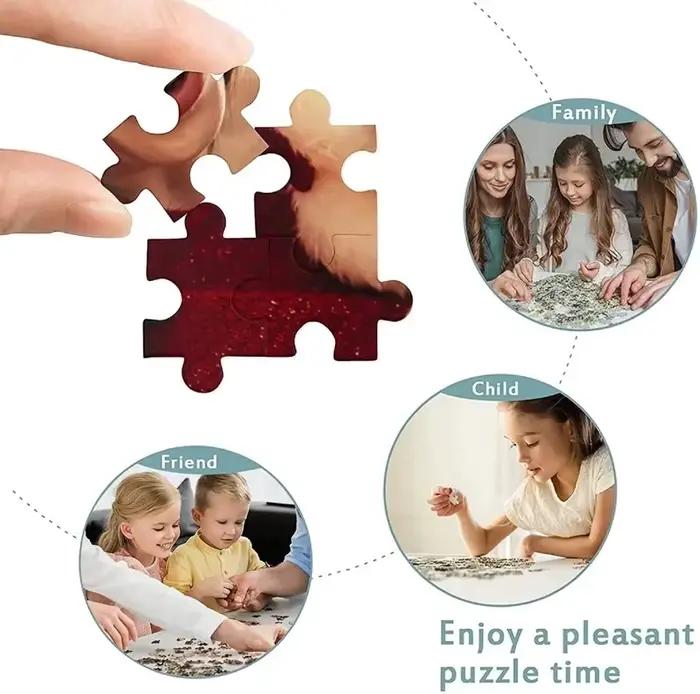 Puzzle fille et chaton 500/1000/1200/2000 pièces