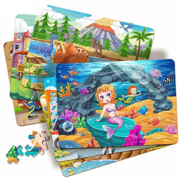 Puzzle en bois de dessin animé pour enfants de 2 à 6 ans