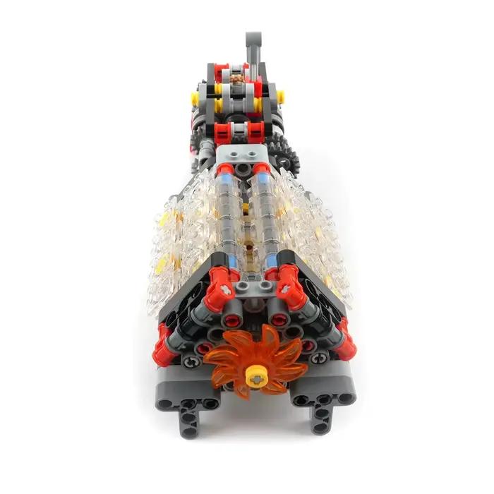 Blocs de construction stemedu moteur V16 transparent technic assemblez votre propre transmission 6 vitesses jouets de bricolage pour adolescents occasions spéciales