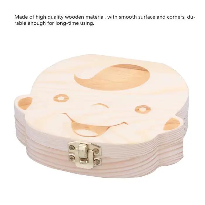 Boîte à dents de bébé en bois espagnol